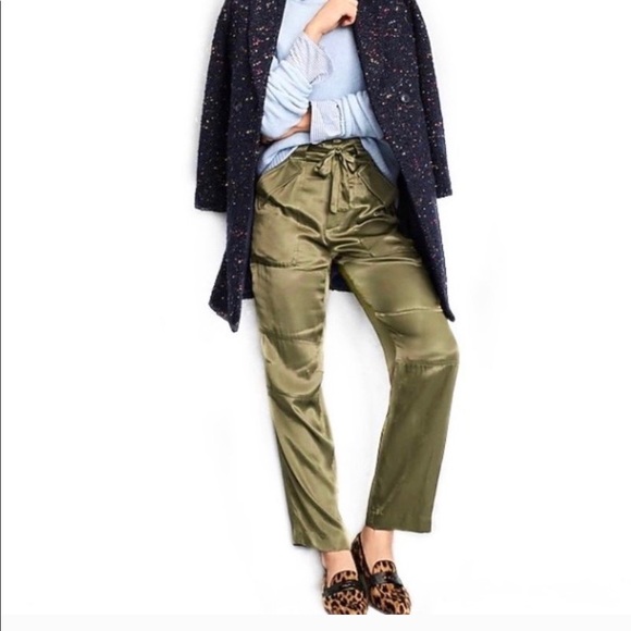 J Crew Frosty Olive Tall Drapey Cargo 